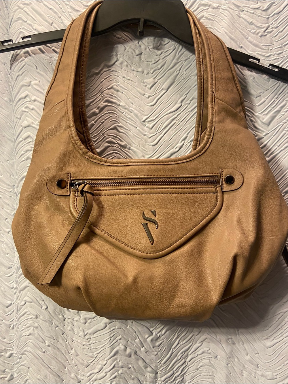 Simply Vera Vera Wang Tan Leather Hobo Shoulder Bag